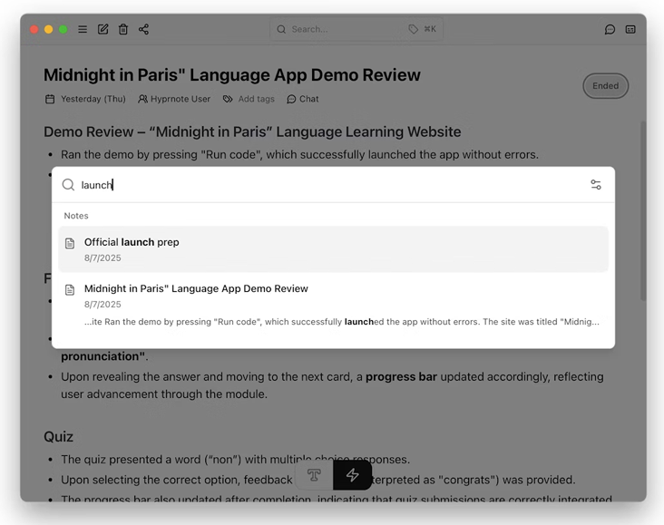 Preparation Checklist